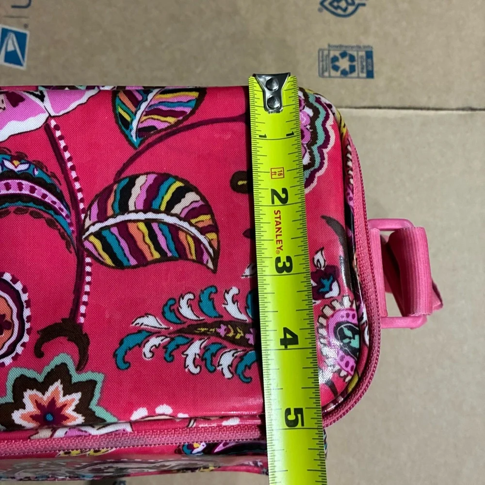 Vera Bradley Call Me Coral Insulated Crossbody Lunch Tote Bag Pink Paisley 10X5”